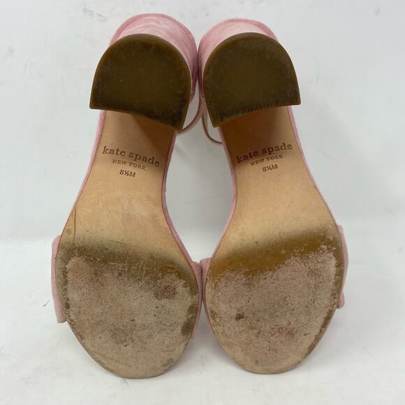 Kate Spade Mona Pink Sandal Suede Heels Pumps Womens Size 8.5 - Picture 7 of 8